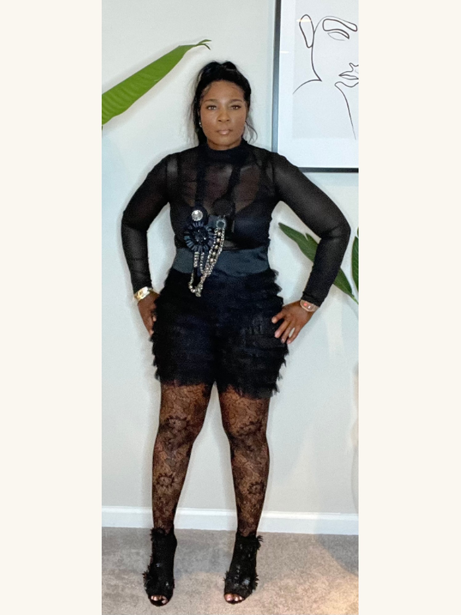 The ruffled short suit