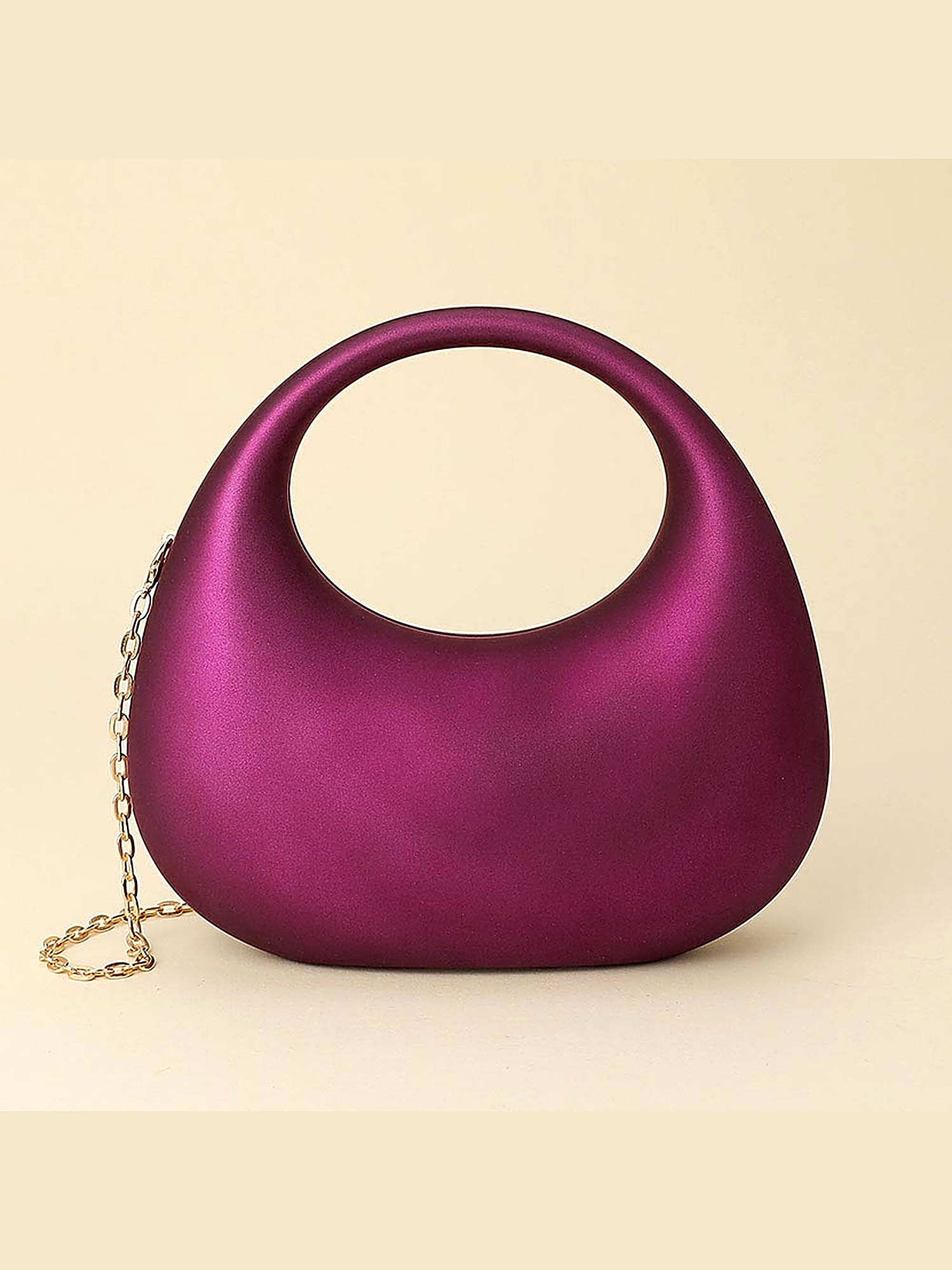 Matte acrylic crescent top-handle bag