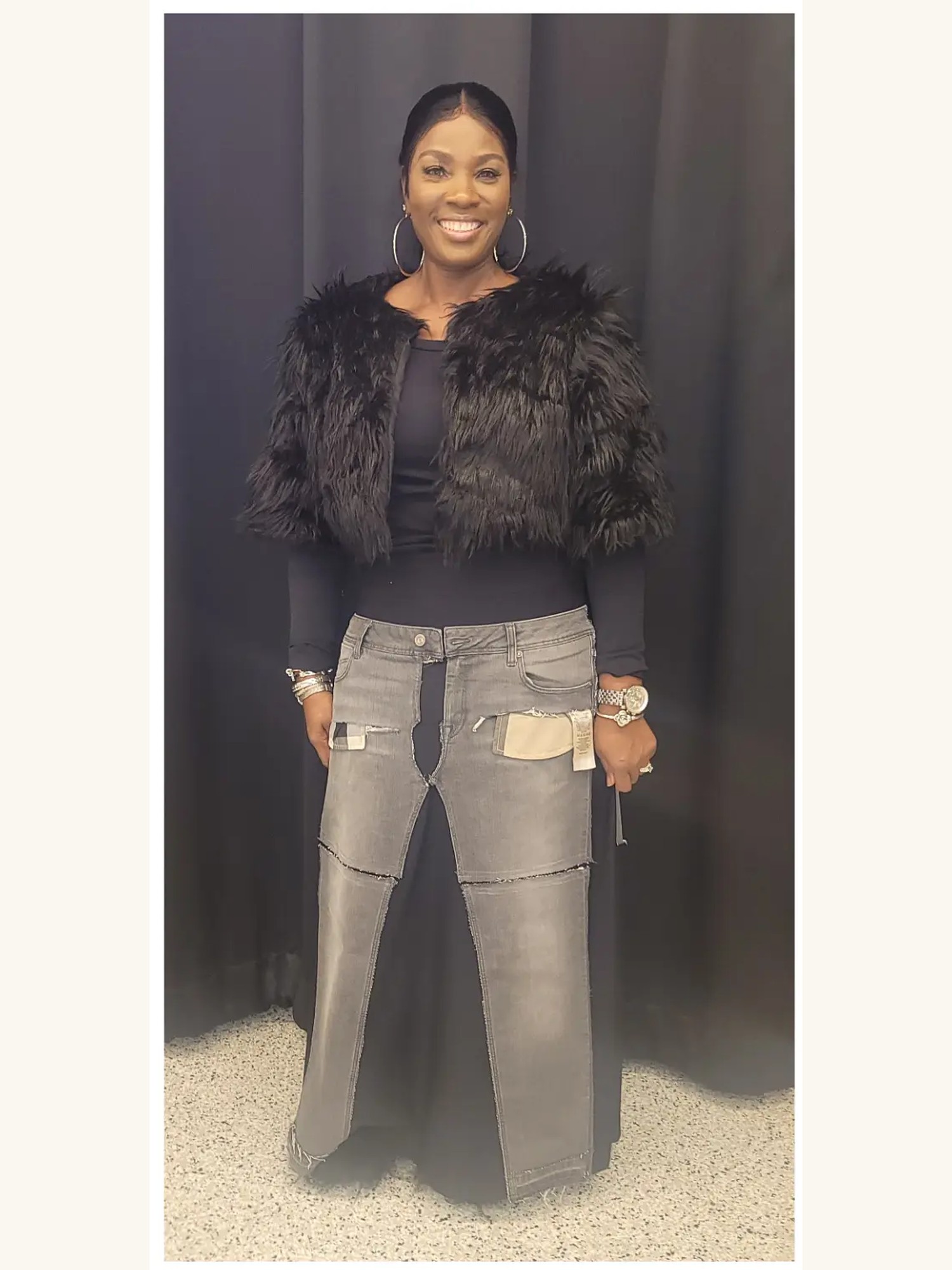 The denim and fur