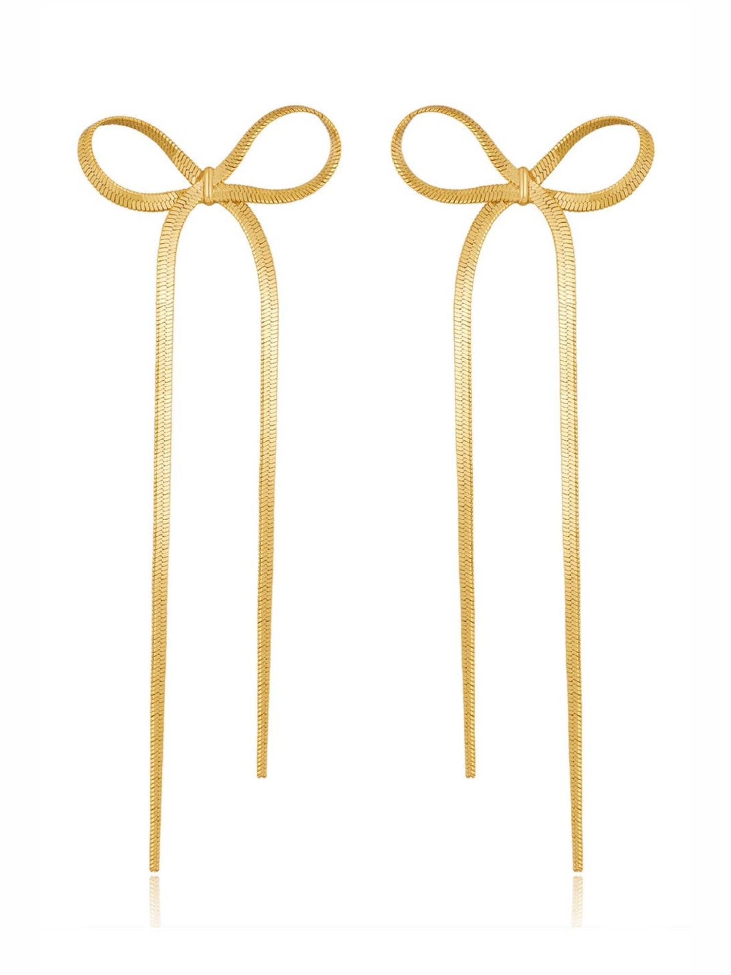 Ribbon bow drop earrings