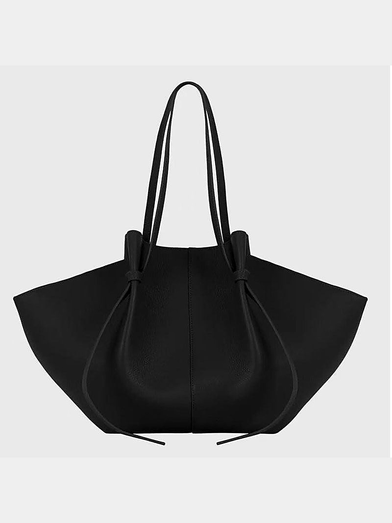 Geometric winged leather tote