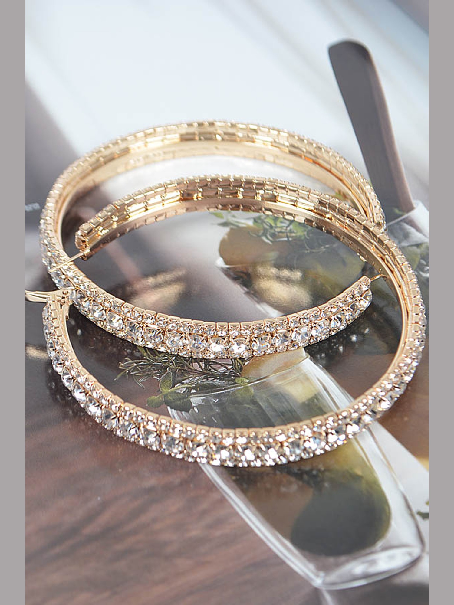 Crystal pavé oversized hoop earrings