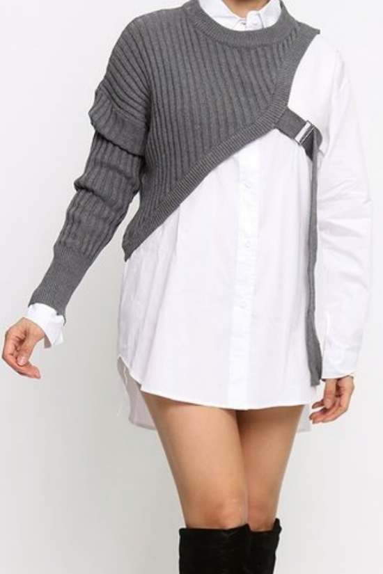 ASYMMETRIC SWEATER SHIRT TOP