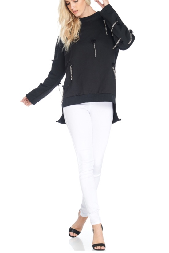 BLACK CHAIN SWEATSHIRT
