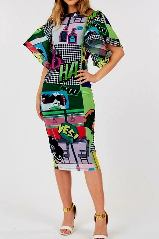 graphic designer dress PRETTY LADY GRAPHIC DRESS – D' Angelette Studio & Fashion Design